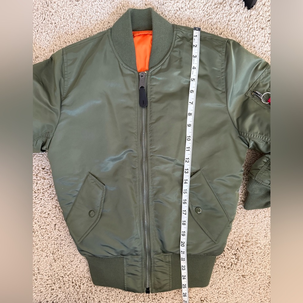 Alpha Industries MA-1 Bomber Jacket Olive Green Flight Jacket Size M NWOT - Picture 15 of 16